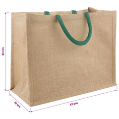 vidaXL Jute Handbags 5 Natural and Green 42 x 33 x 19 cm 5
