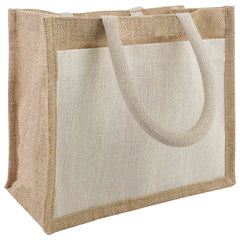 vidaXL Jute Handbags with Pocket 10 Natural and White 26 x 22 x 14 cm 3