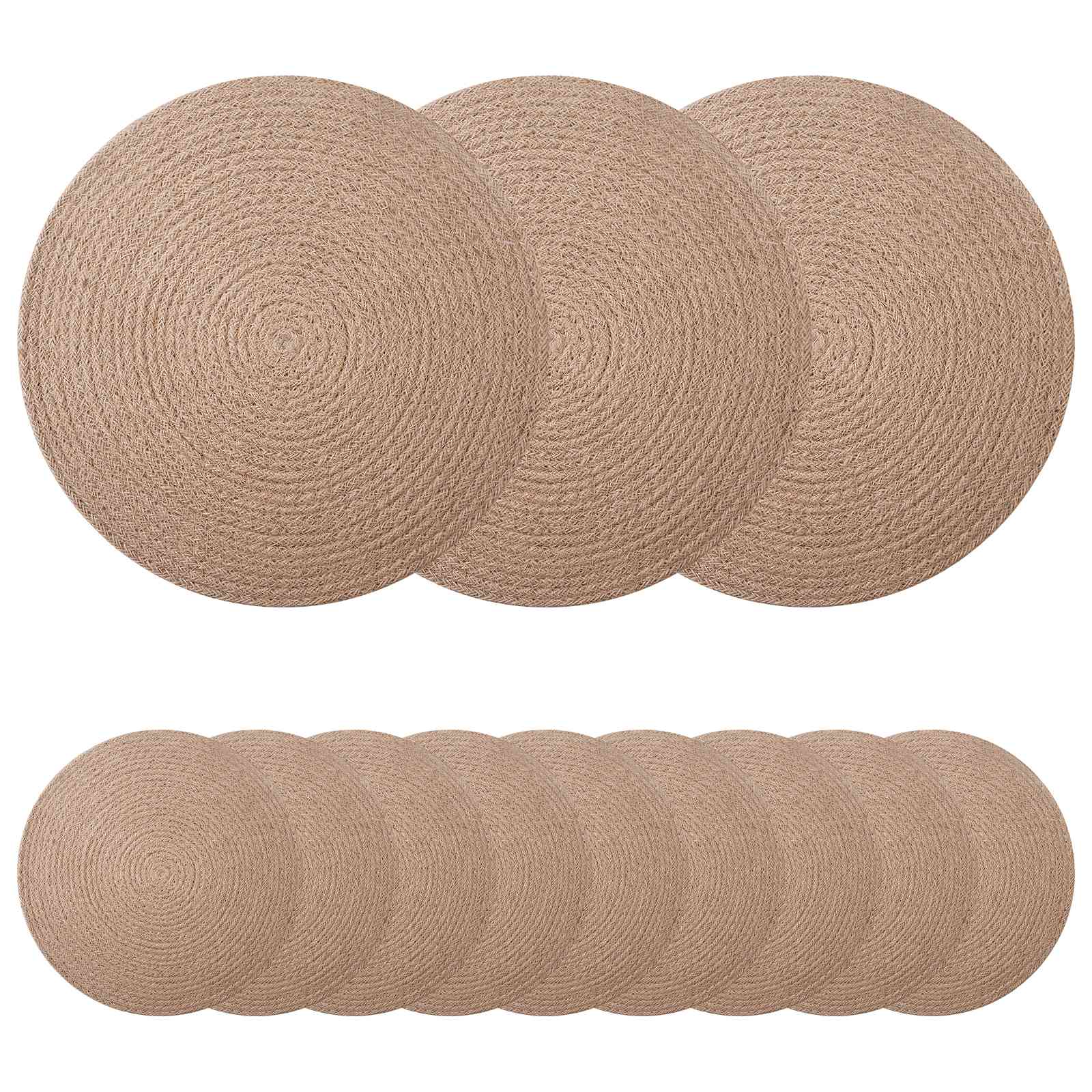 vidaXL Jute Placemets 12 pcs Natural 100% Tossa Jute 2