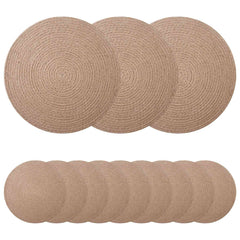 vidaXL Jute Placemets 12 pcs Natural 100% Tossa Jute 2