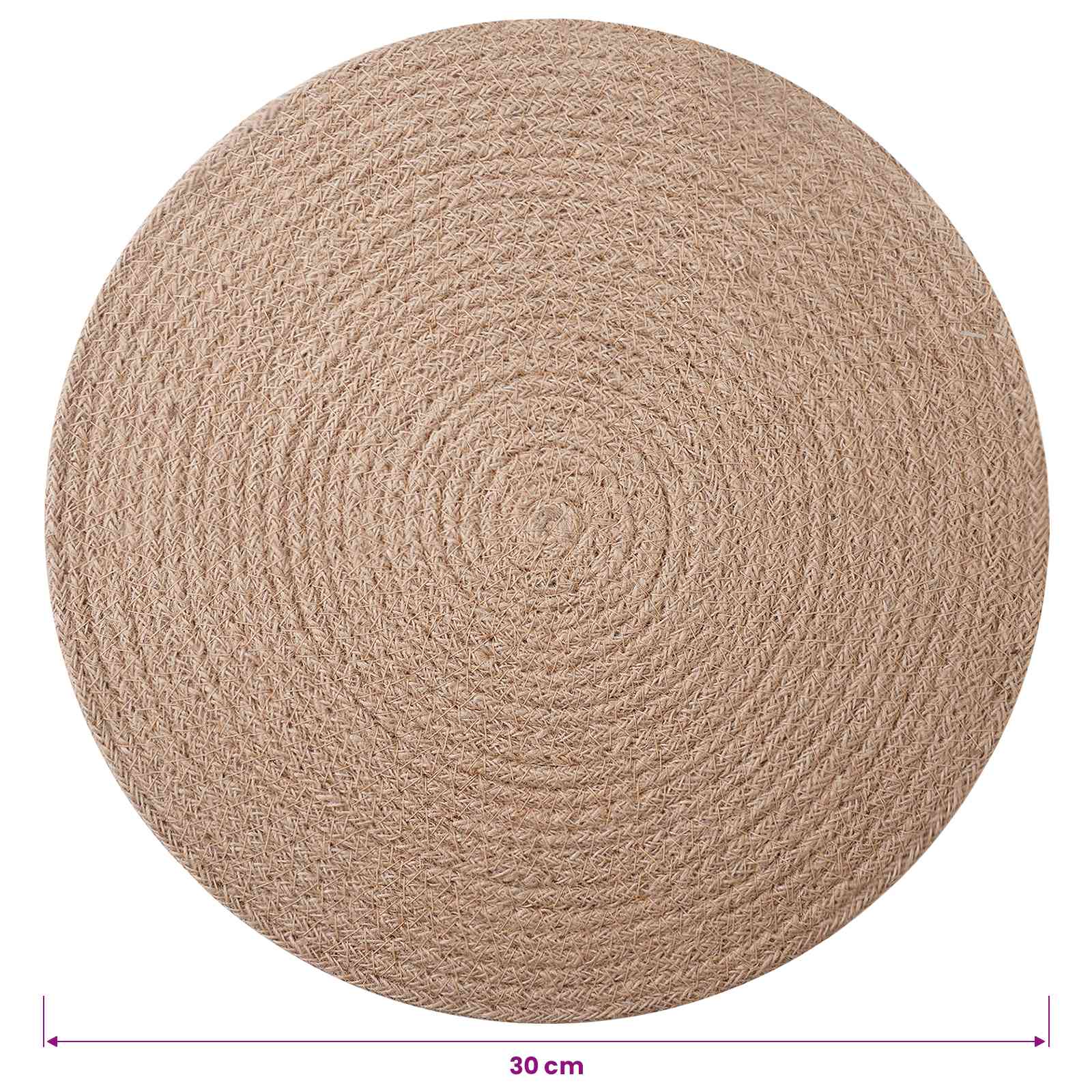 vidaXL Jute Placemets 12 pcs Natural 100% Tossa Jute 6