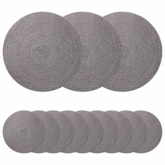 vidaXL Jute Placemets 12 pcs Grey 100% Tossa Jute 2