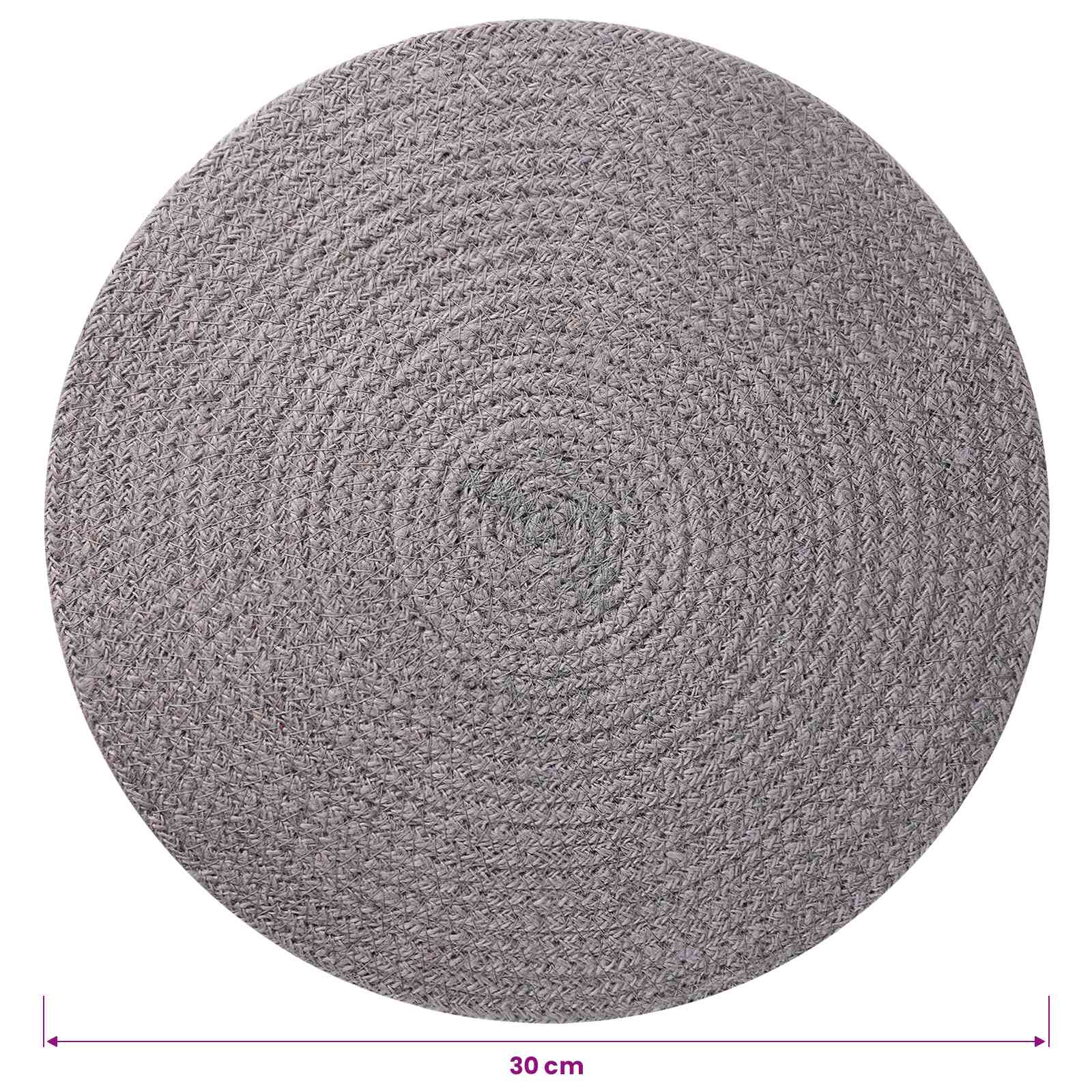 vidaXL Jute Placemets 12 pcs Grey 100% Tossa Jute 6