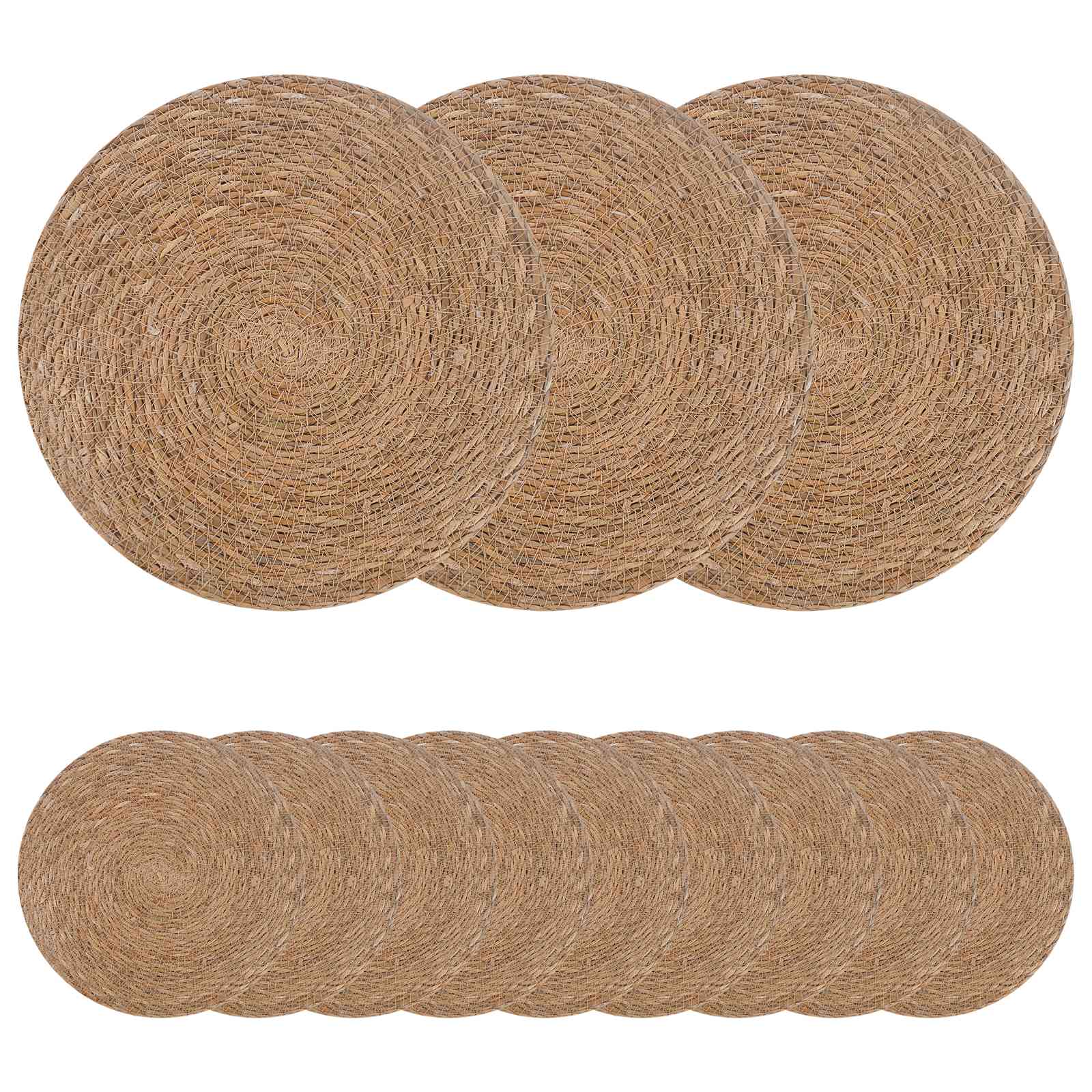 vidaXL Seagrass Placemets 12 pcs Natural 100% Seagrass 2
