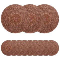 vidaXL Seagrass Placemets 12 pcs Brown 100% Seagrass 2