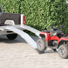 vidaXL Motorcycle Ramp 680 kg 2 pcs Silver 680 kg Aluminium 1