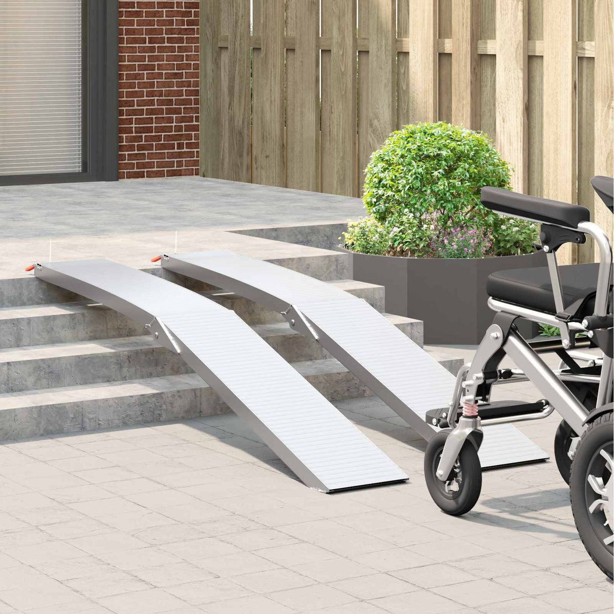 vidaXL Motorcycle Ramp 680 kg 2 pcs Silver 680 kg Aluminium 3