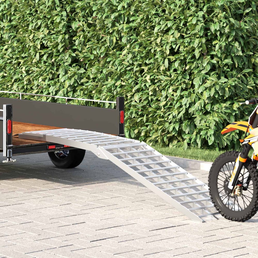 vidaXL Motorcycle Ramp 680 kg Silver 680 kg Aluminium 1
