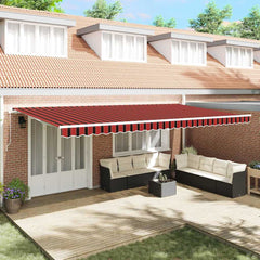 vidaXL Retractable Awning Orange and Brown 600 x 300 cm 1