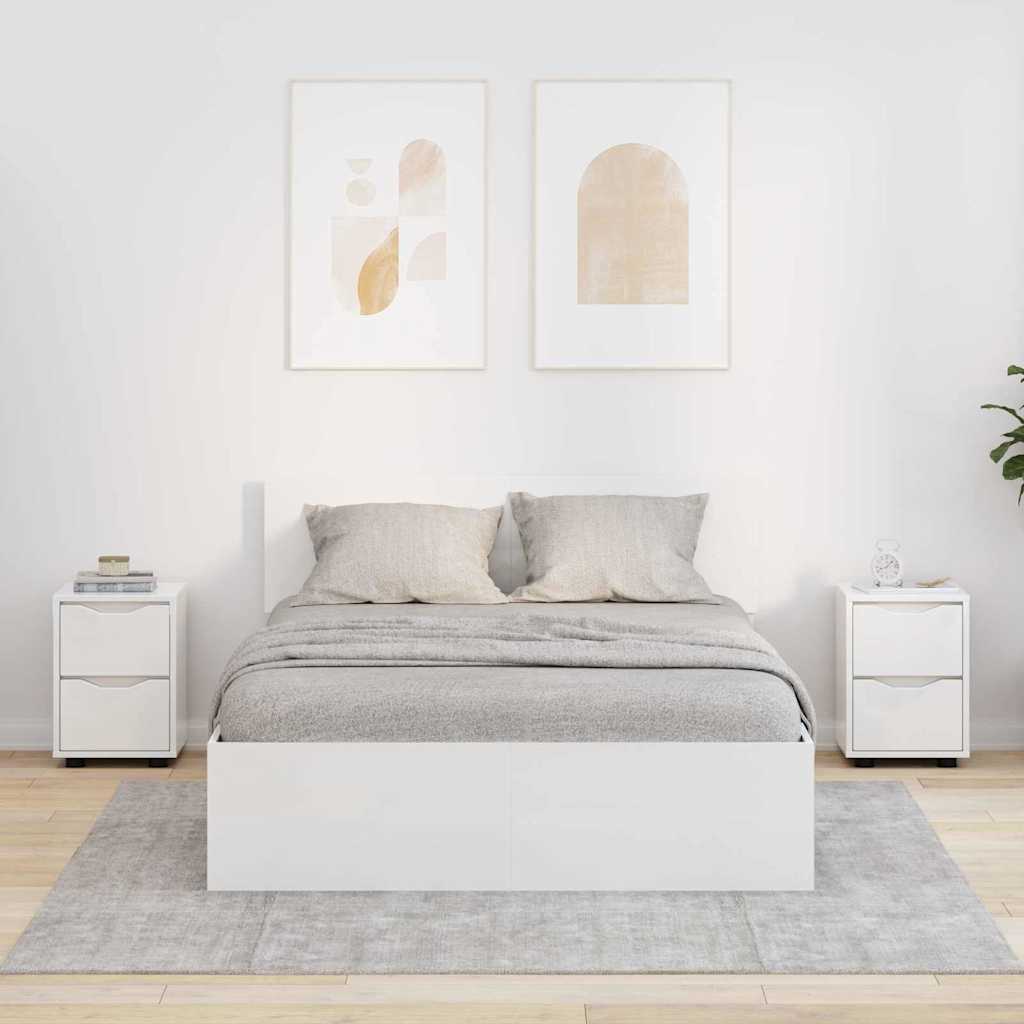 vidaXL Bedside Tables 2 pcs High Gloss White 30.5 x 30 x 43 cm 1
