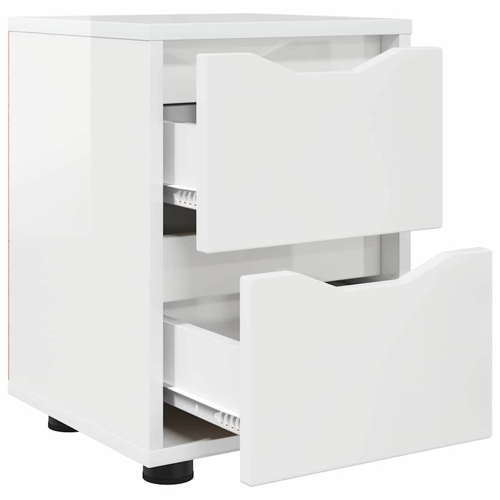 vidaXL Bedside Tables 2 pcs High Gloss White 30.5 x 30 x 43 cm 5