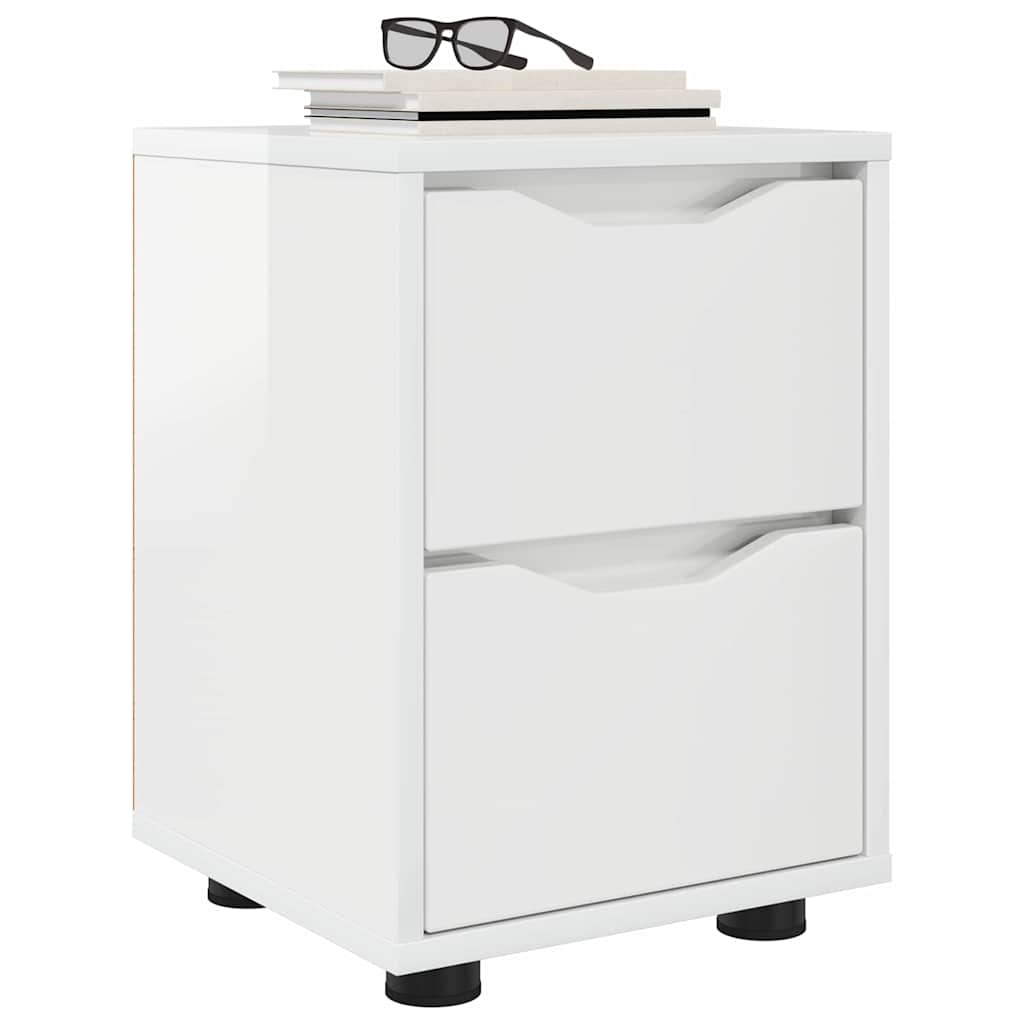 vidaXL Bedside Tables 2 pcs High Gloss White 30.5 x 30 x 43 cm 3