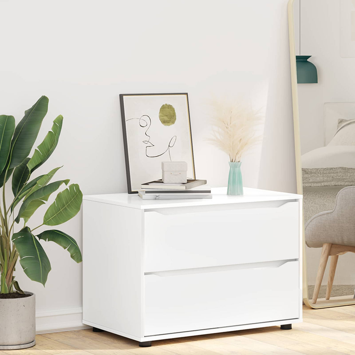Storage Cabinet Engineered Wood White, image 6