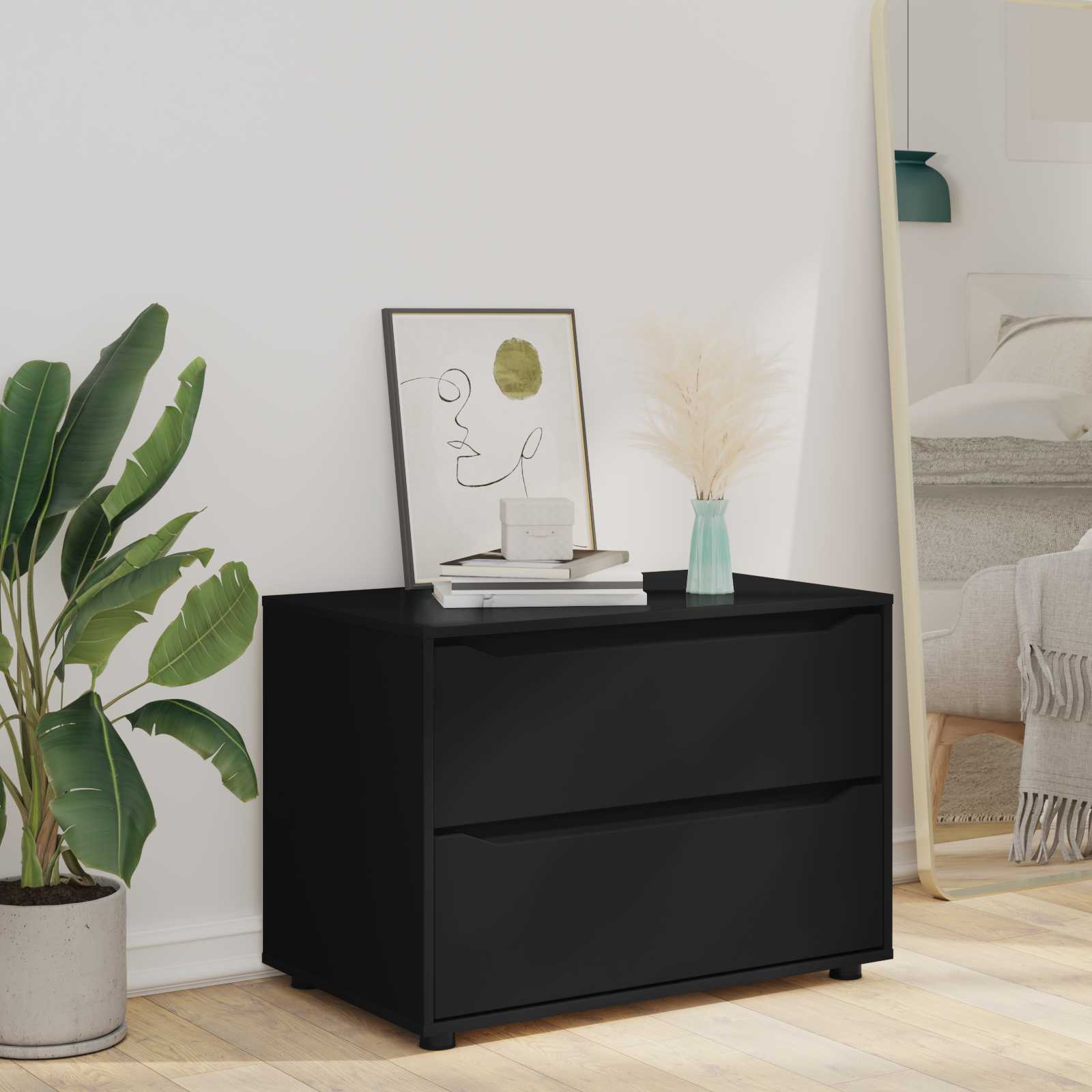vidaXL Storage Cabinet 80 x 48 x 57 cm Engineered Wood Black 6