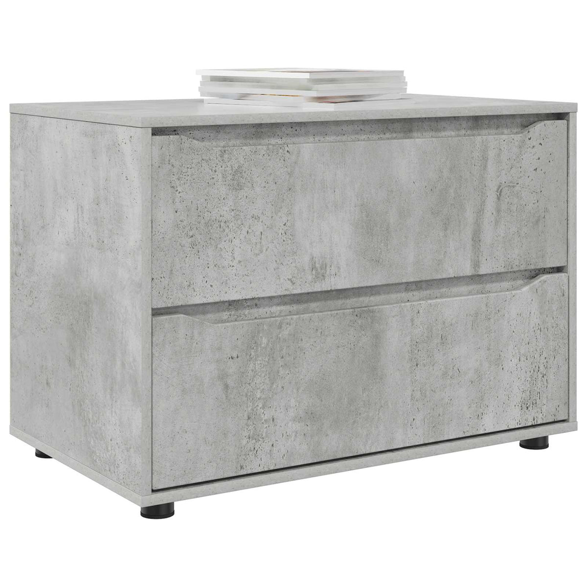 Storage Cabinet 80 x 48 x 57 cm Engineered Wood Depth 48 cm Height 57 cm Width 80 cm Concrete grey