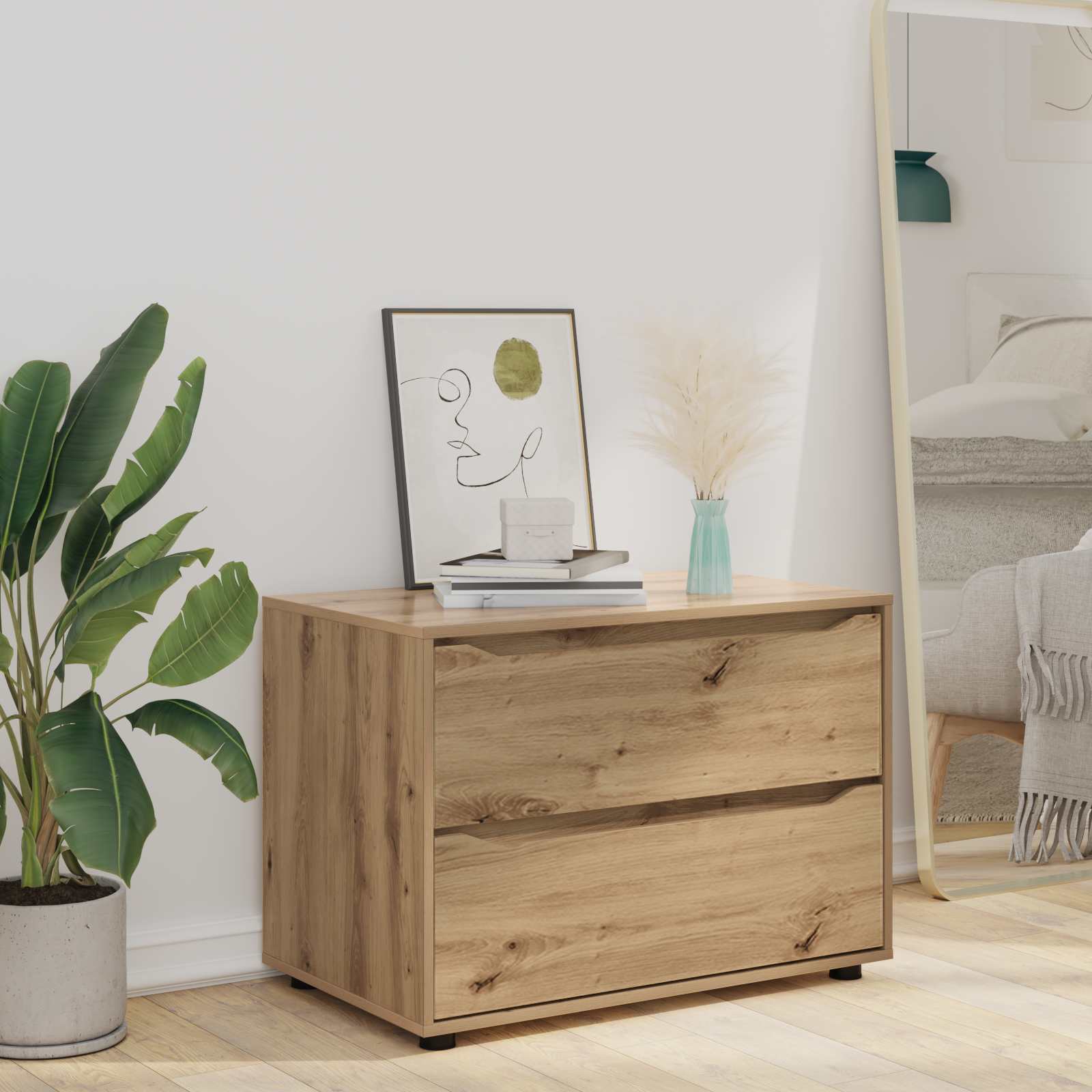 vidaXL Storage Cabinet 80 x 48 x 57 cm Engineered Wood Artisan Oak 6