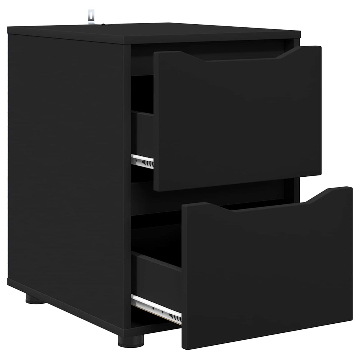 Storage Cabinet Engineered Wood Black, image 5