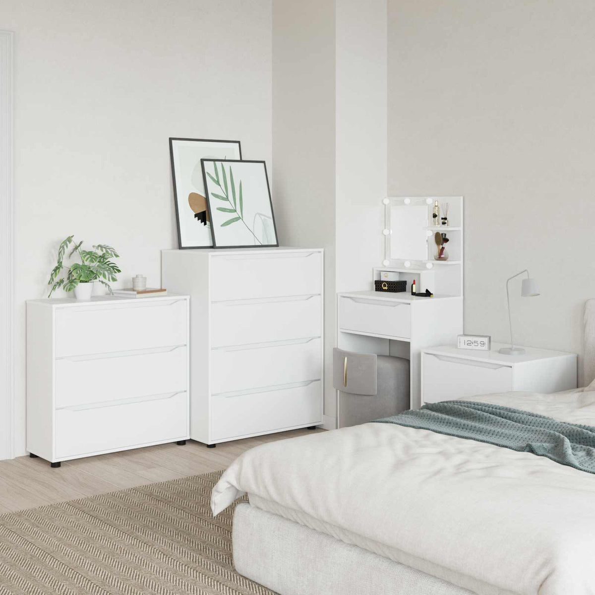 Storage Cabinet Engineered Wood White, image 4