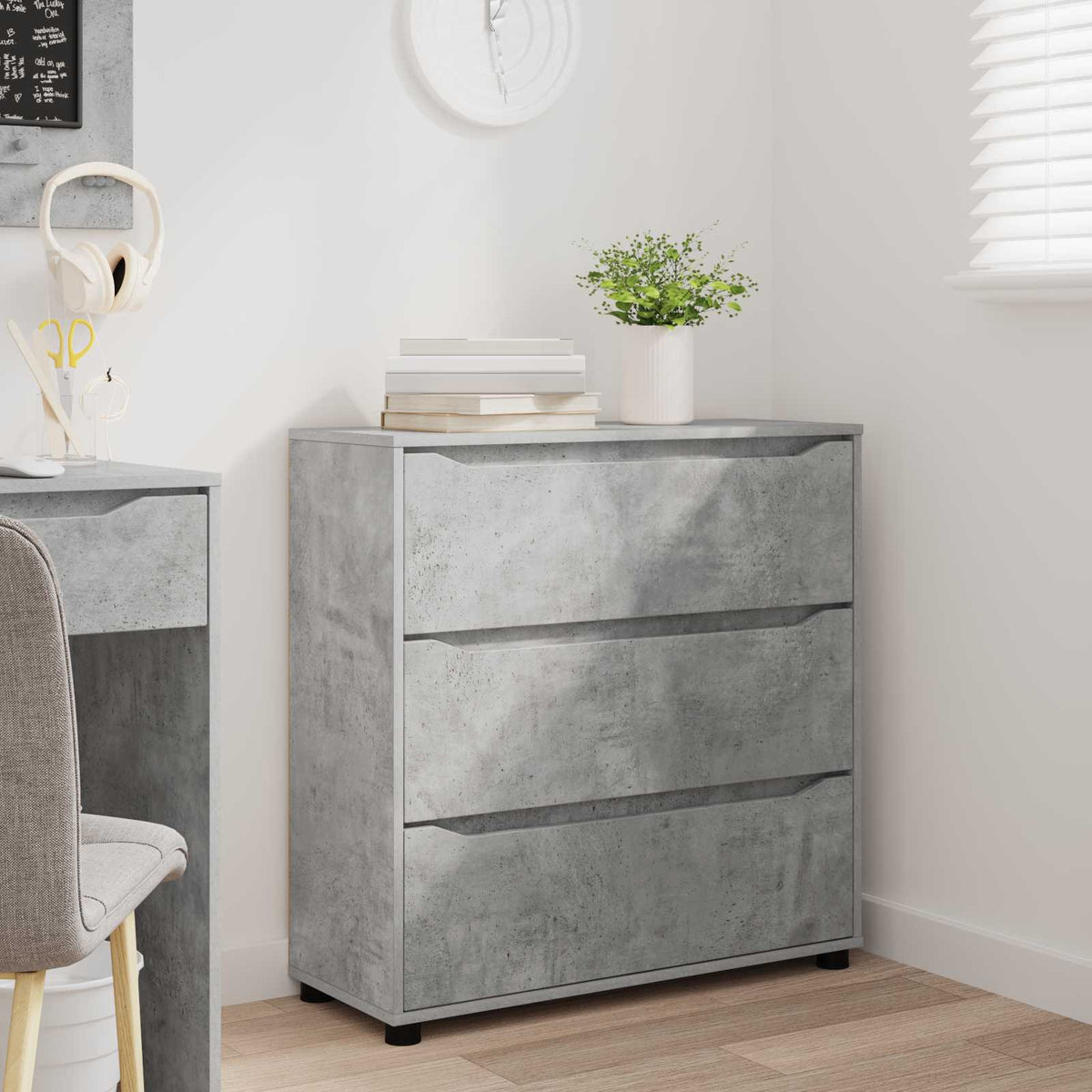 Storage Cabinet Engineered Wood Concrete Grey, image 5