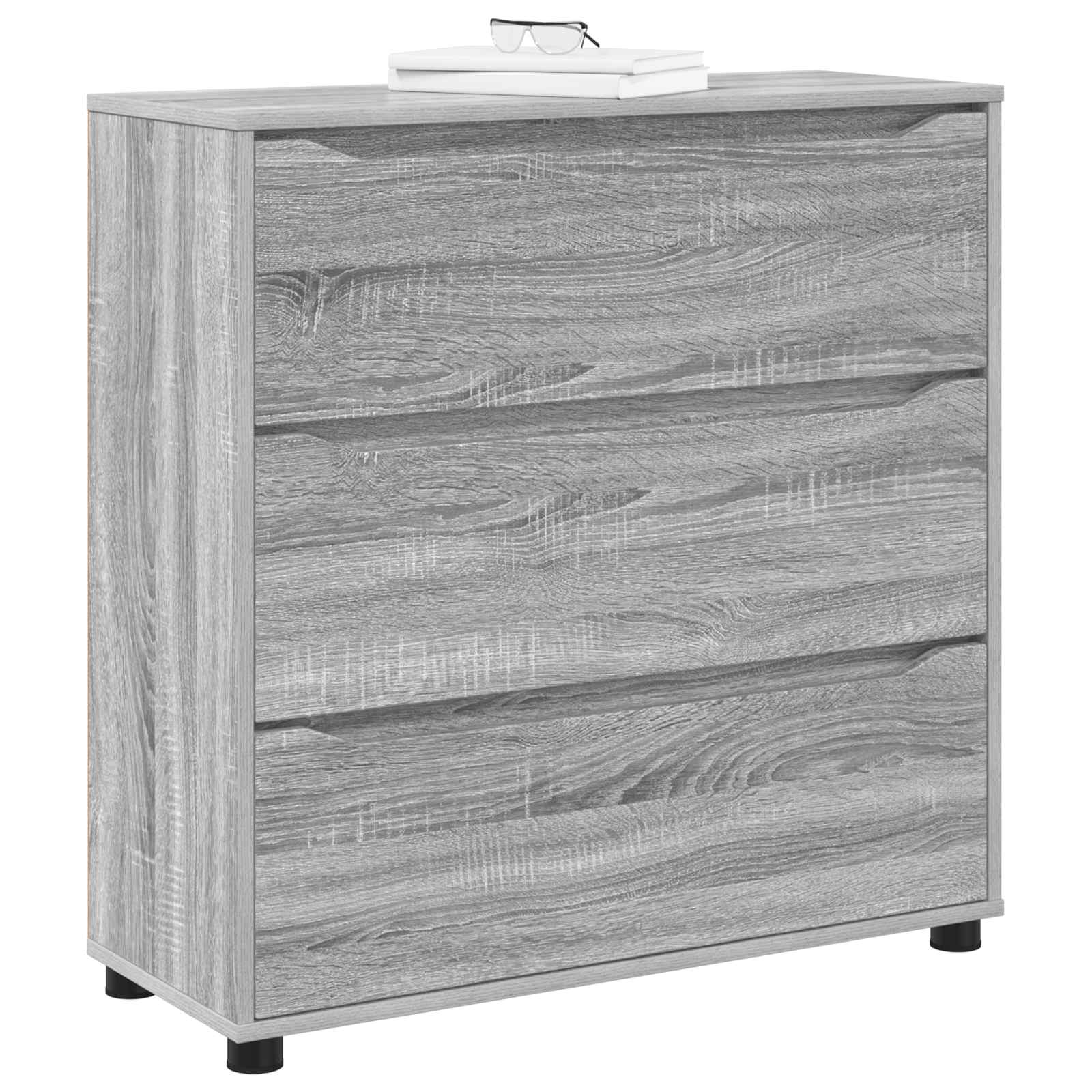 vidaXL Storage Cabinet 80 x 31 x 81 cm Engineered Wood Grey Sonoma 3
