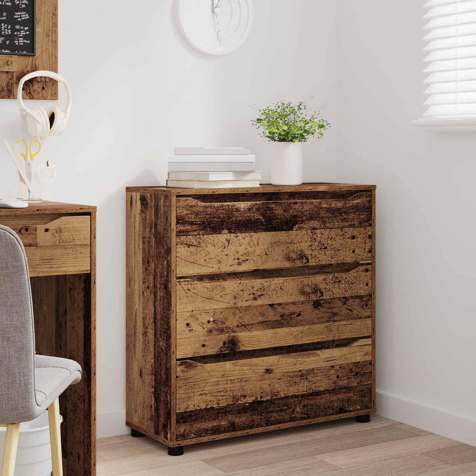 vidaXL Storage Cabinet 80 x 31 x 81 cm Engineered Wood Old Wood 5