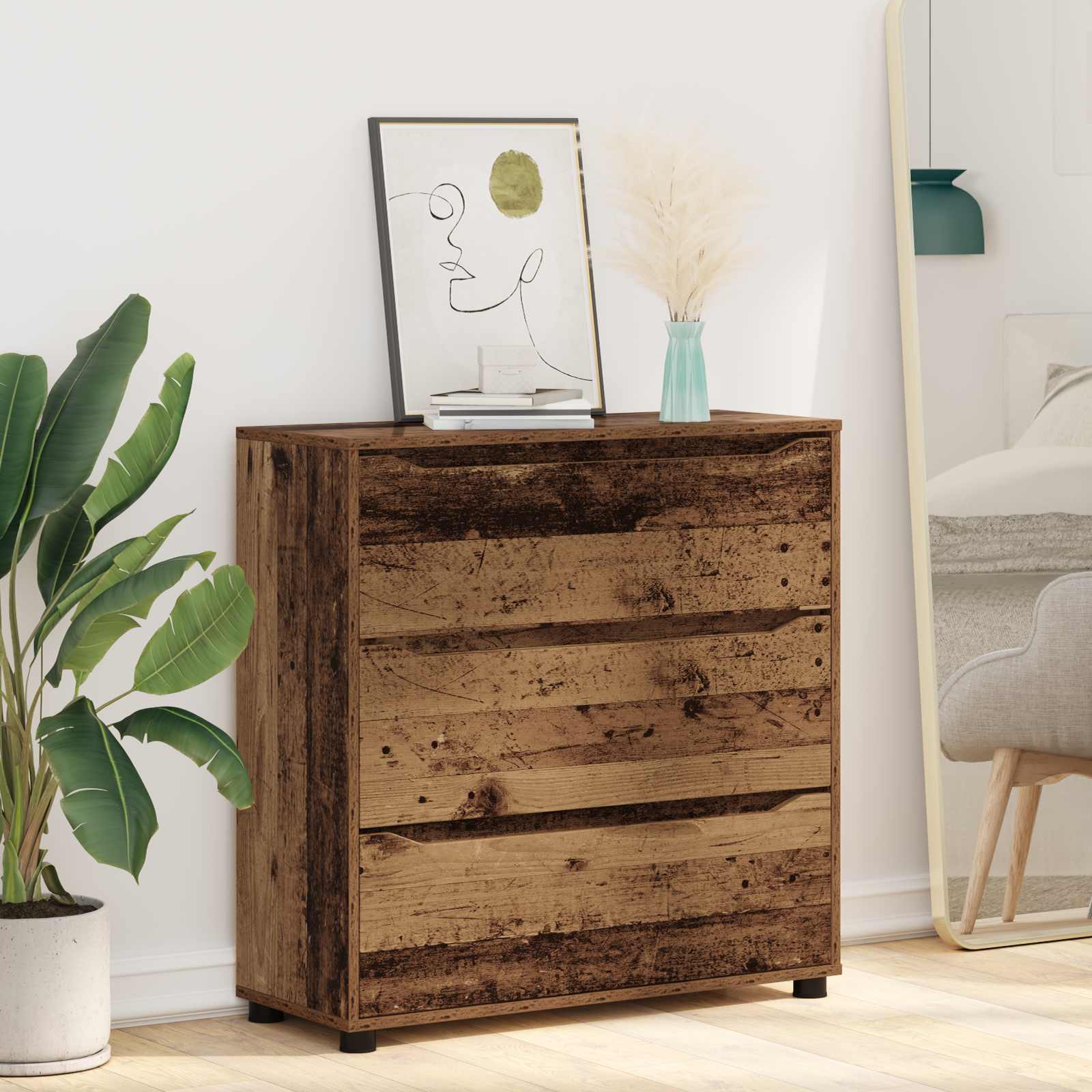 vidaXL Storage Cabinet 80 x 31 x 81 cm Engineered Wood Old Wood 6