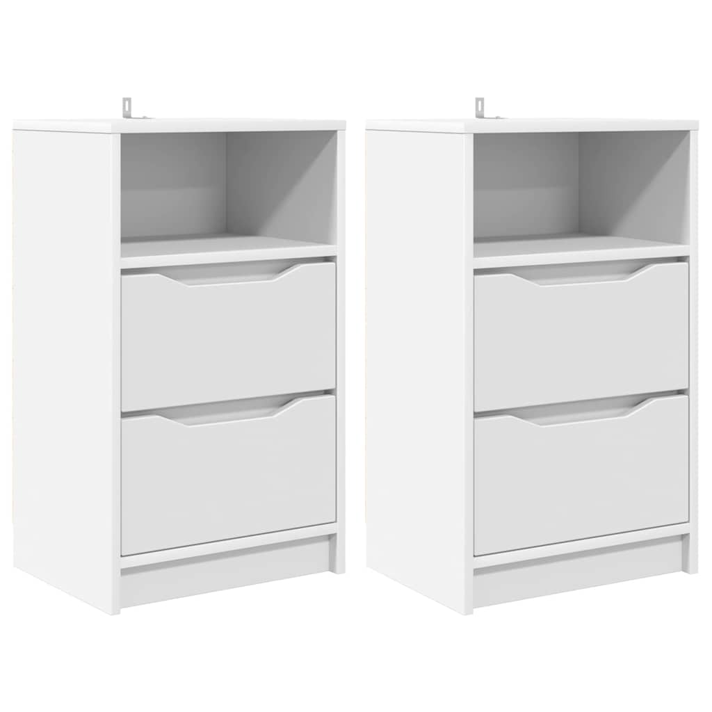 vidaXL Bedside Tables 2 pcs White 40 x 30 x 467 cm Engineered Wood 2