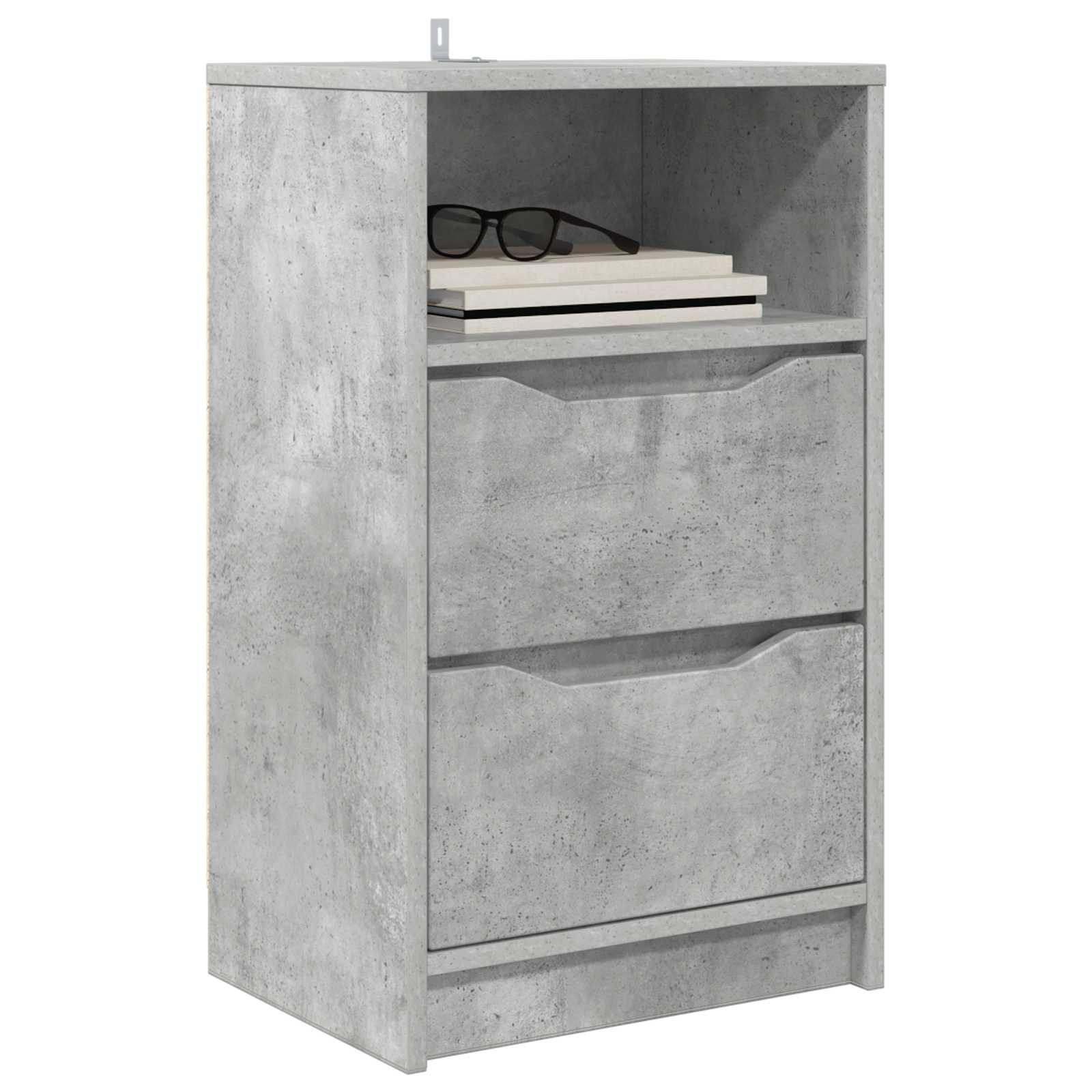 vidaXL Bedside Table Concrete Grey 40 x 30 x 467 cm Engineered Wood 3