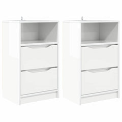 vidaXL Bedside Tables 2 pcs High Gloss White 40 x 30 x 467 cm 2