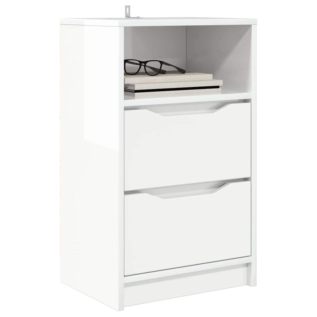 vidaXL Bedside Tables 2 pcs High Gloss White 40 x 30 x 467 cm 3
