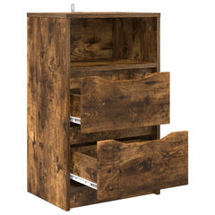 vidaXL Bedside Table Smoked Oak 40 x 30 x 467 cm Engineered Wood 5