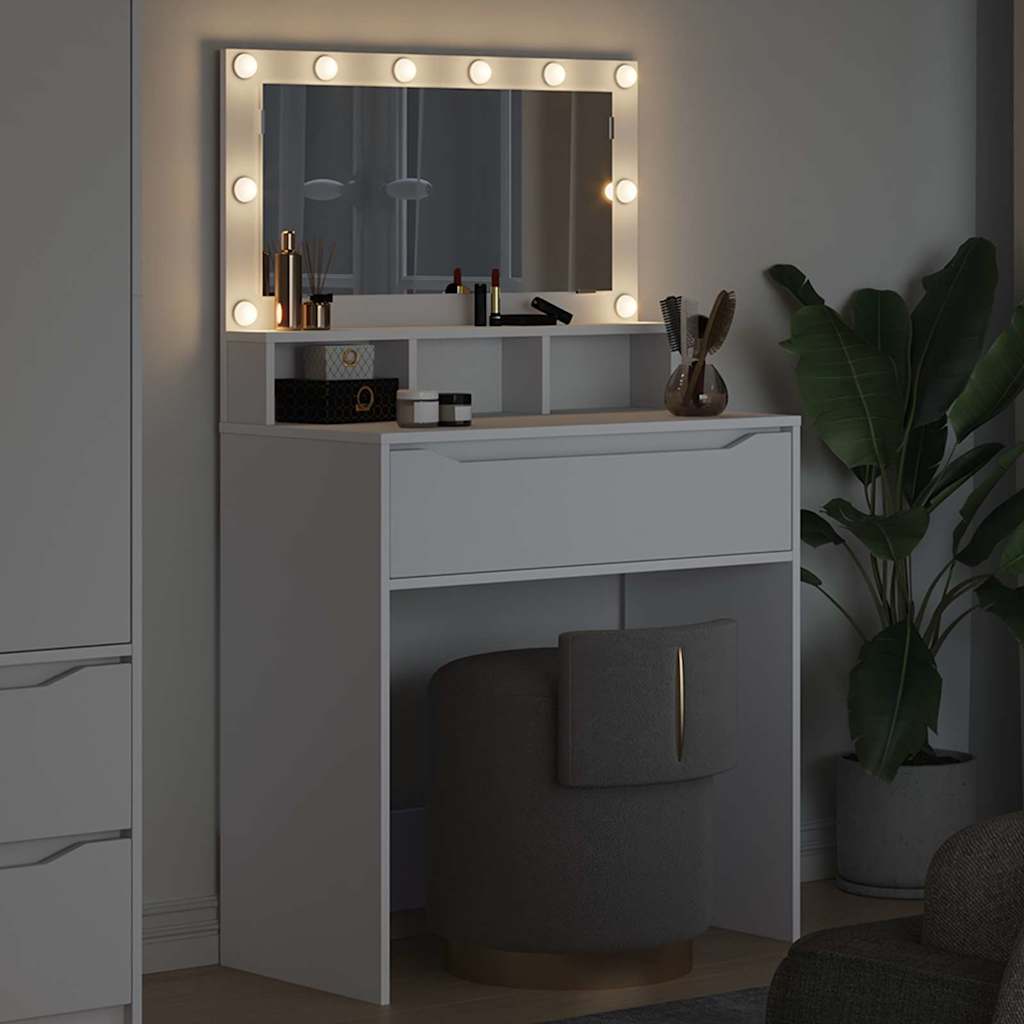 vidaXL Bedroom Dressing Tables White 80 x 39.6 x 135 cm 4