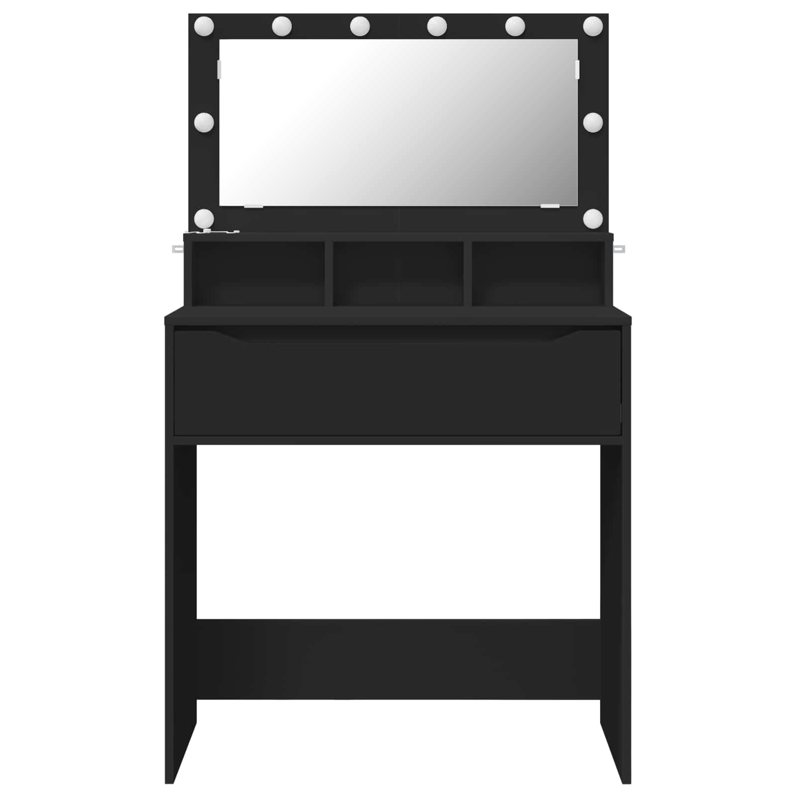 vidaXL Bedroom Dressing Tables Black 80 x 39.6 x 135 cm 6