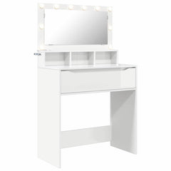 vidaXL Bedroom Dressing Tables High Gloss White 80 x 39.6 x 135 cm 2
