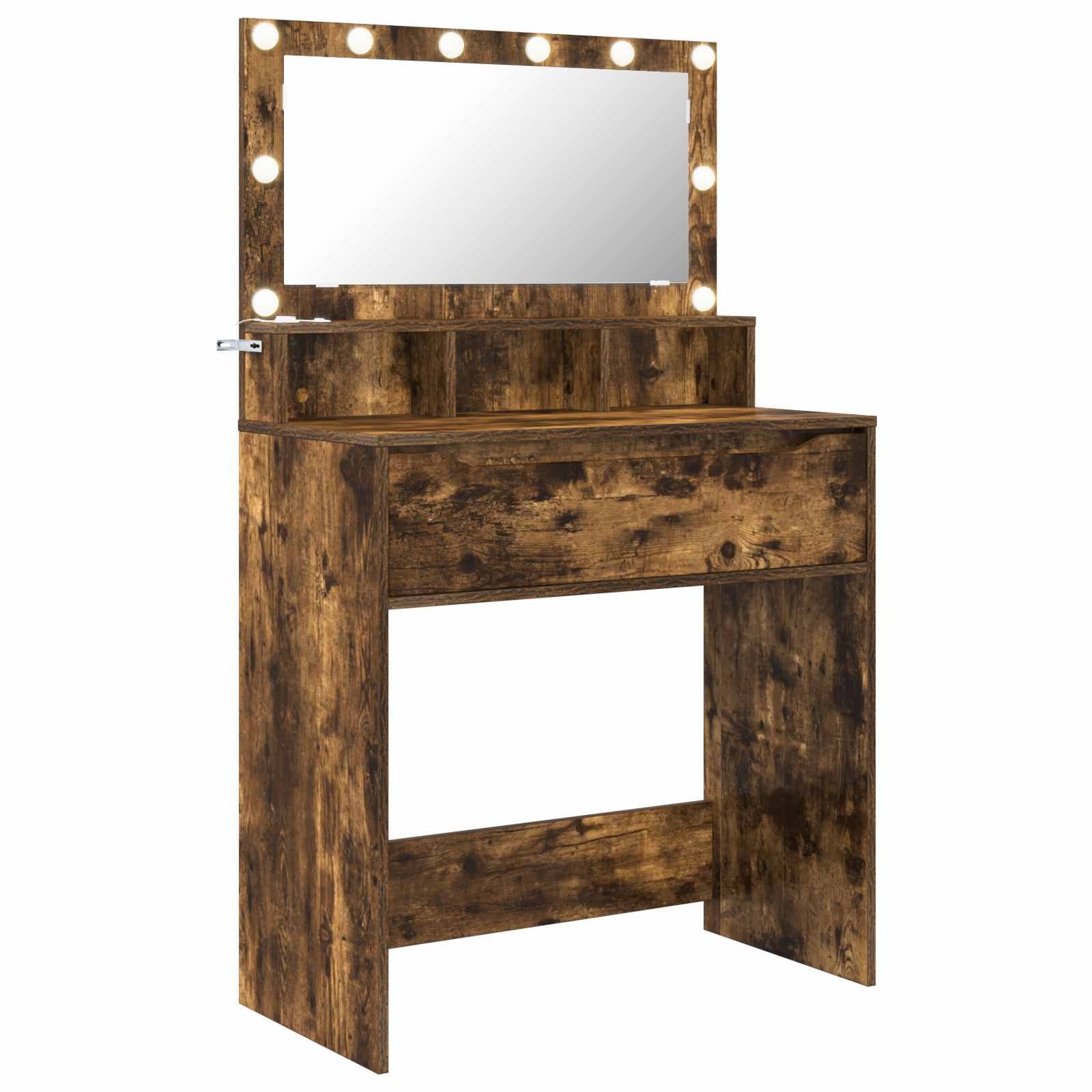 vidaXL Bedroom Dressing Tables Smoked Oak 80 x 39.6 x 135 cm 2