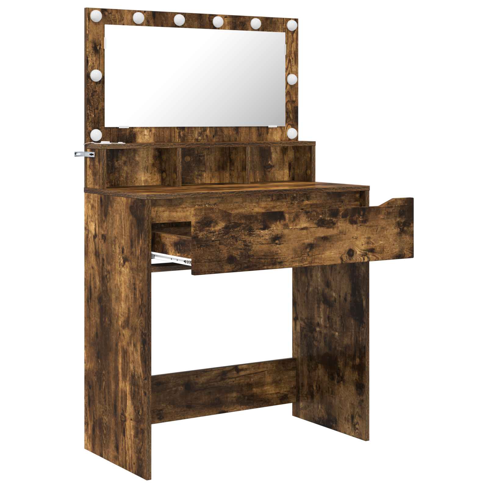 vidaXL Bedroom Dressing Tables Smoked Oak 80 x 39.6 x 135 cm 5