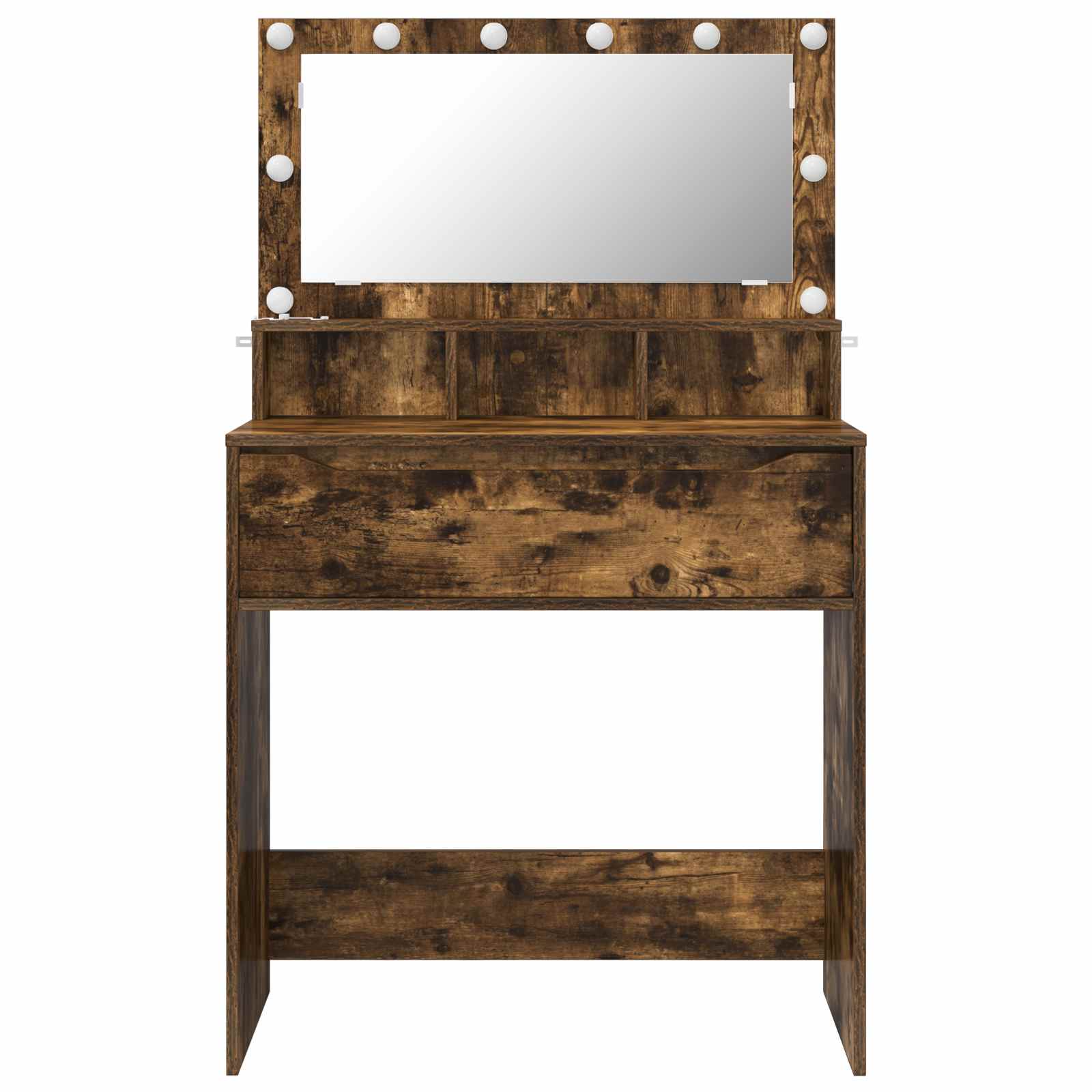 vidaXL Bedroom Dressing Tables Smoked Oak 80 x 39.6 x 135 cm 6