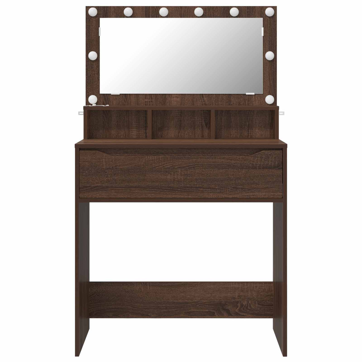 vidaXL Bedroom Dressing Tables Brown Oak 80 x 39.6 x 135 cm 6