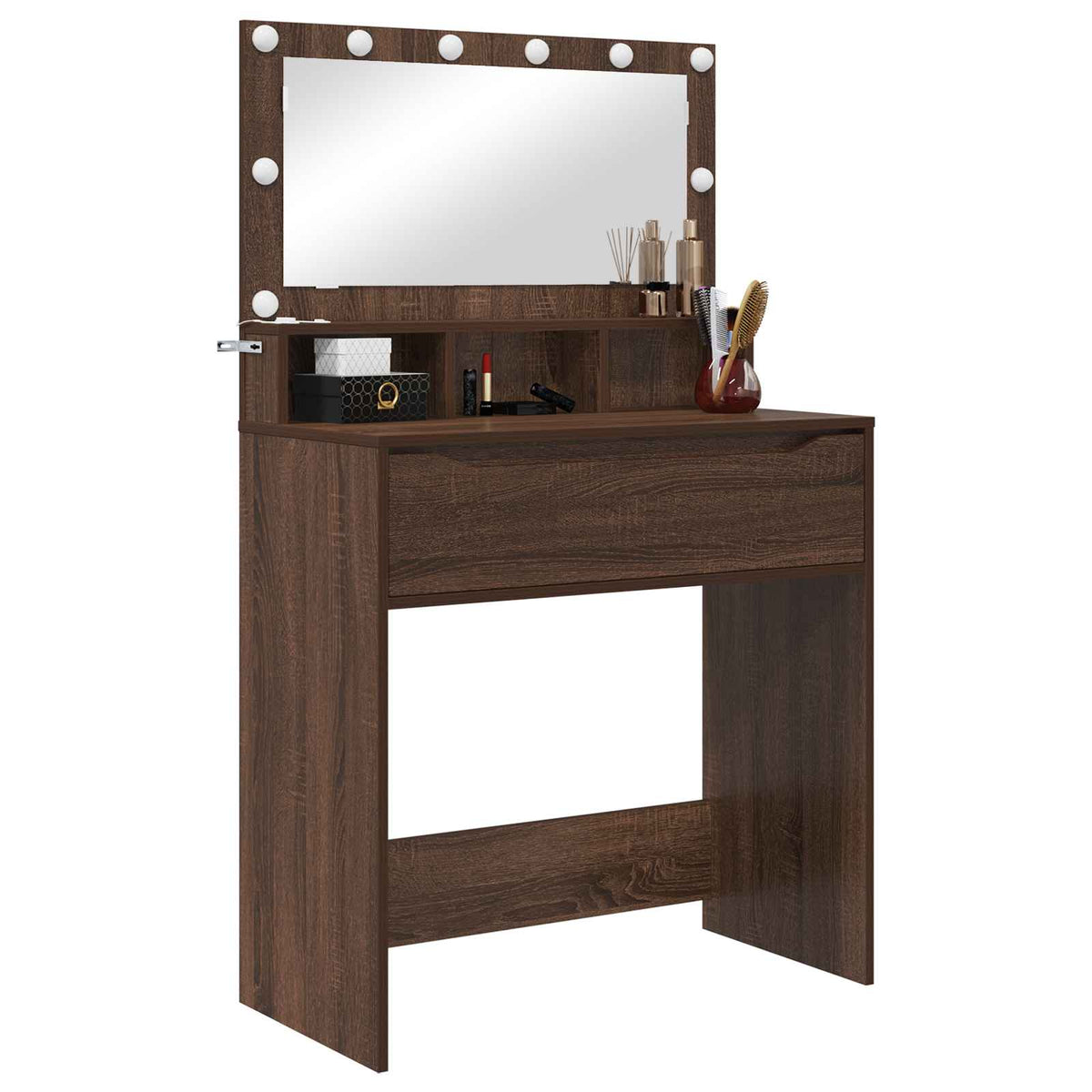 vidaXL Bedroom Dressing Tables Brown Oak 80 x 39.6 x 135 cm 3