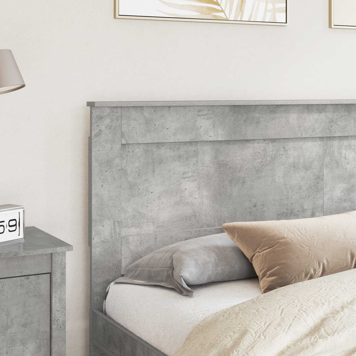 Headboard Engineered Wood Concrete grey 180 cm