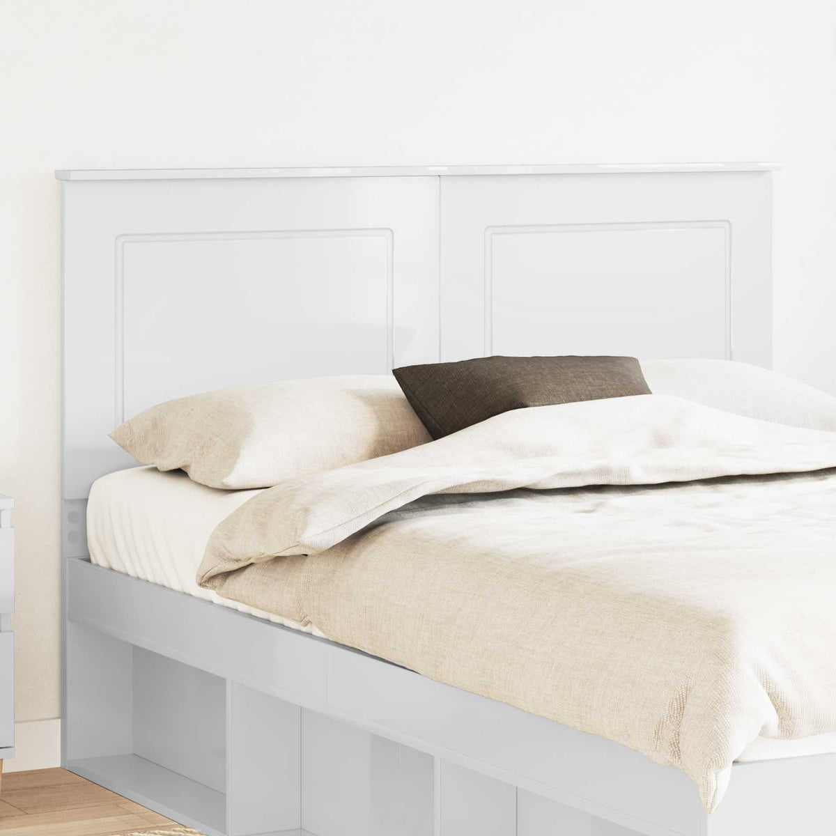 vidaXL Headboard Gloss White 100 cm Engineered Wood High Gloss White