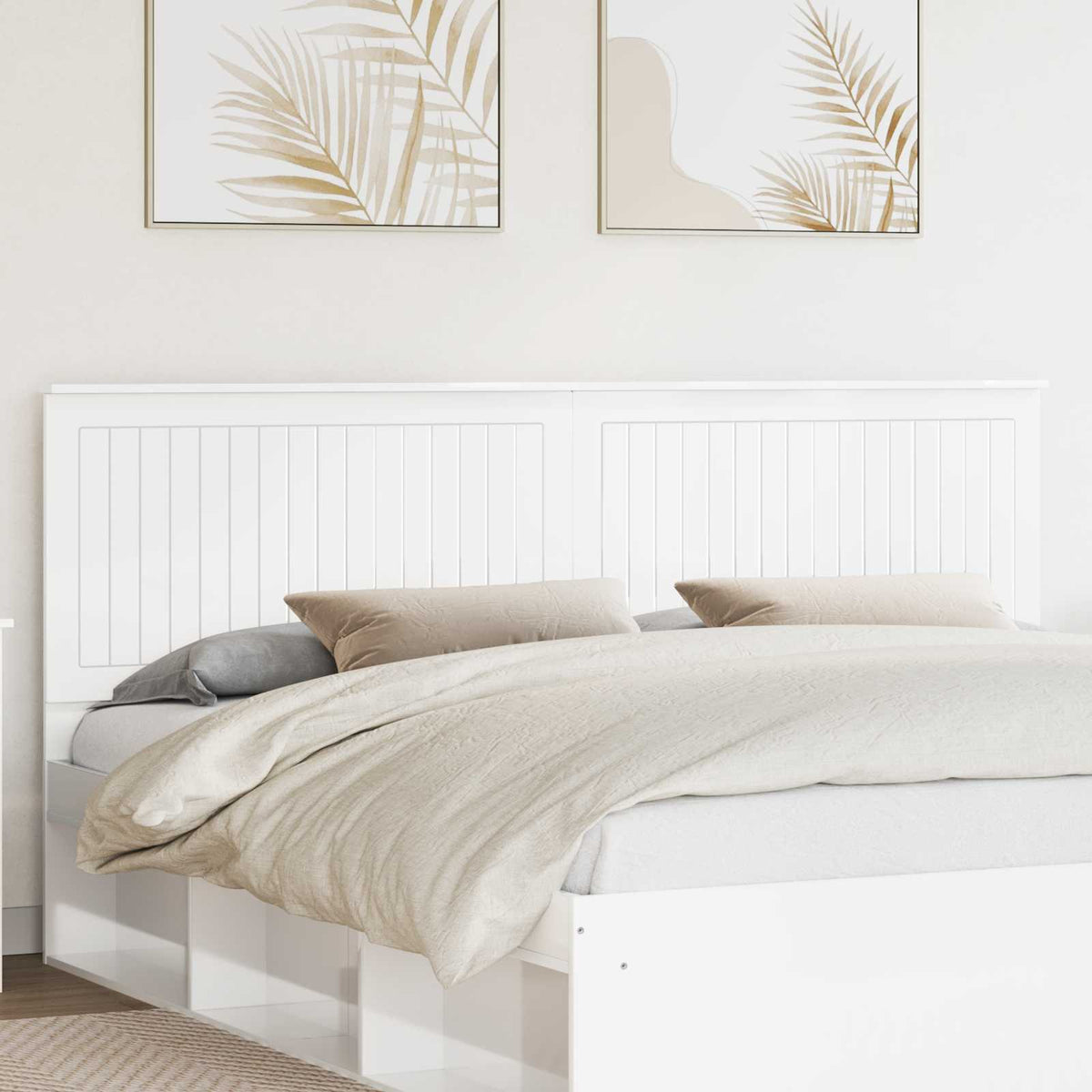 vidaXL Headboard Engineered wood High gloss white