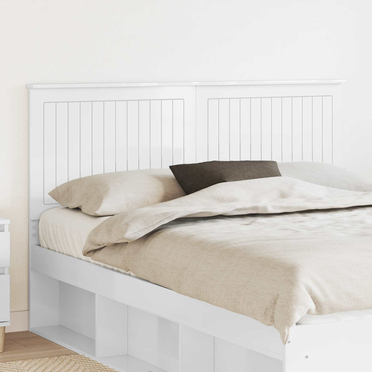 vidaXL Headboard Engineered wood High gloss white