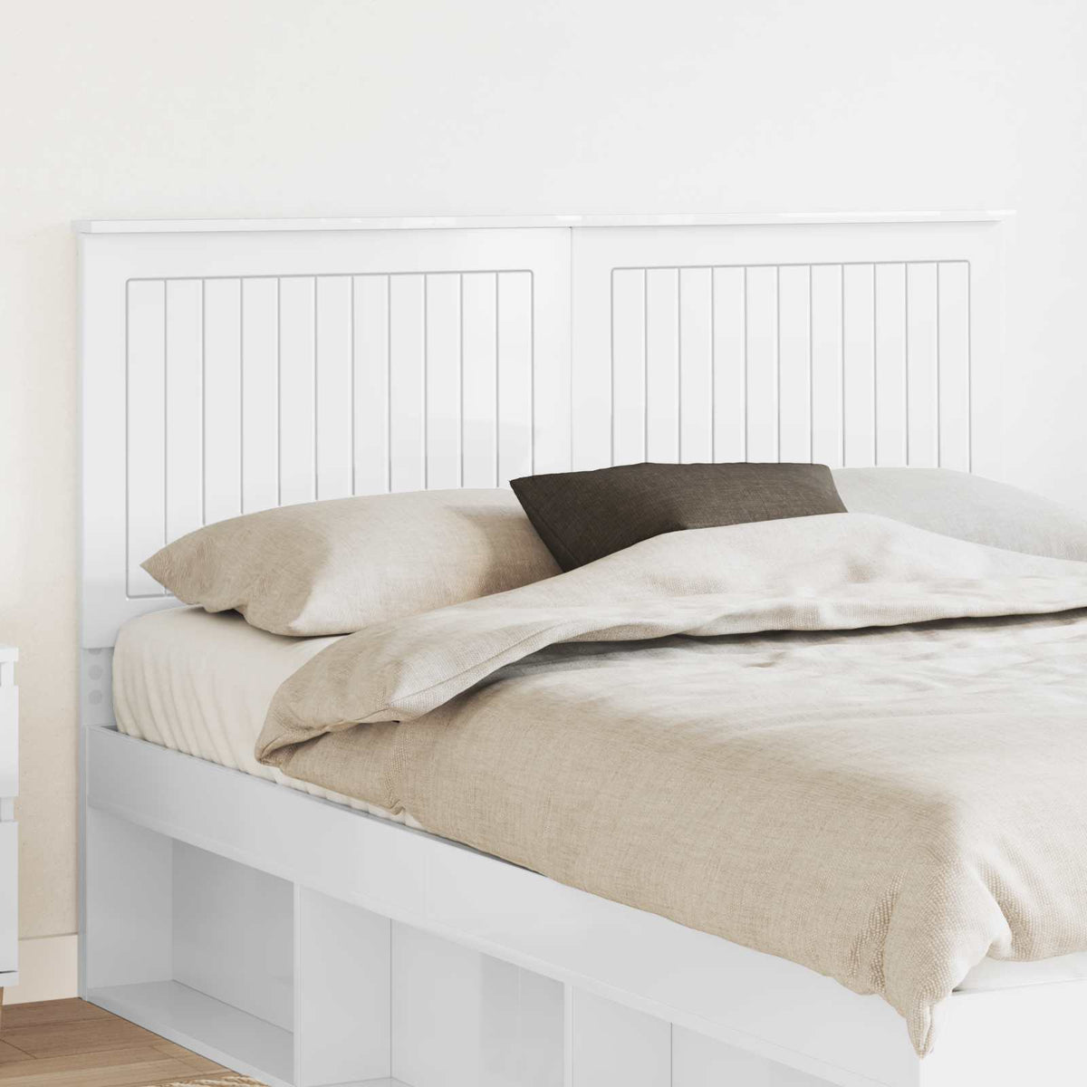 vidaXL Headboard Engineered wood High gloss white