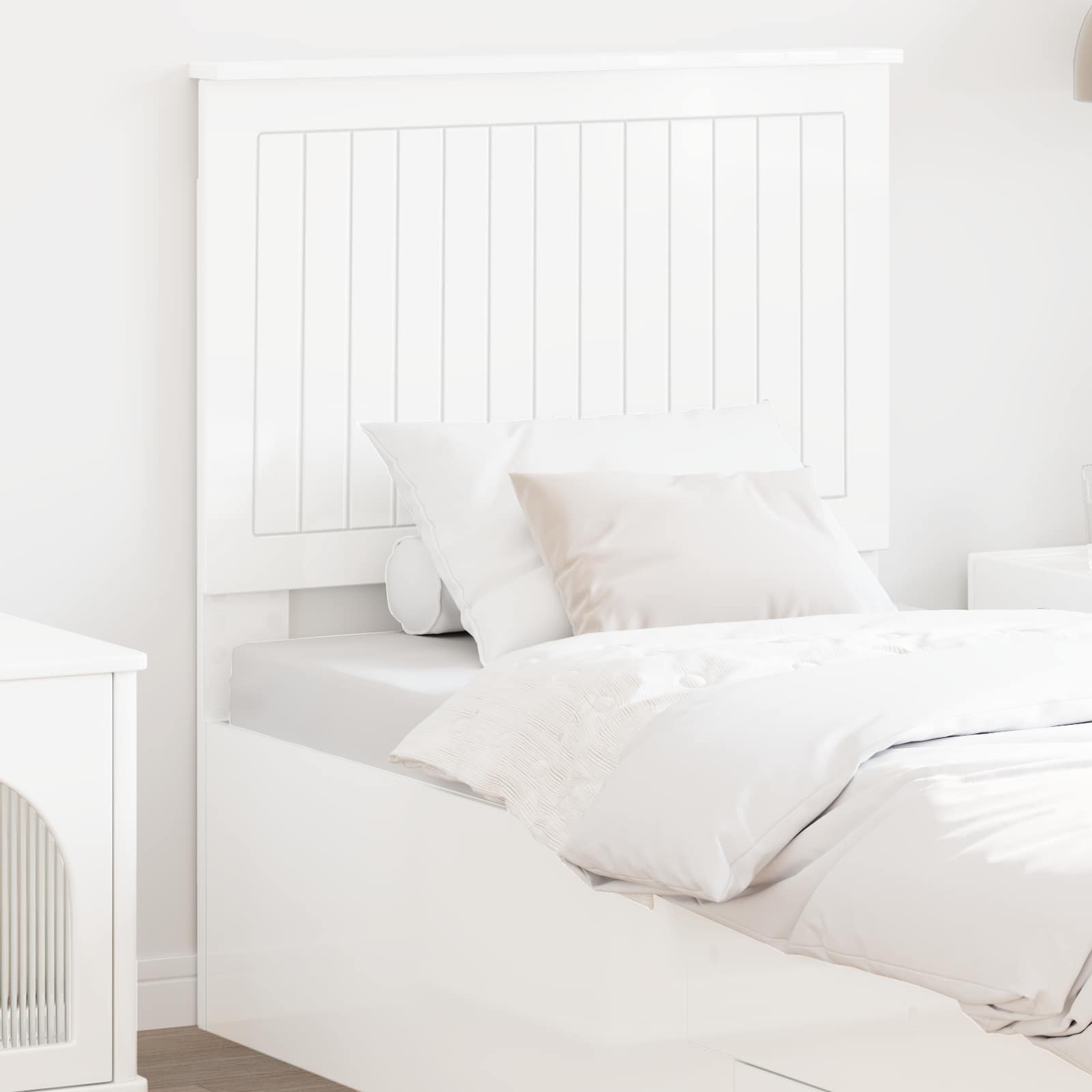 vidaXL Headboard Gloss White Engineered wood 1