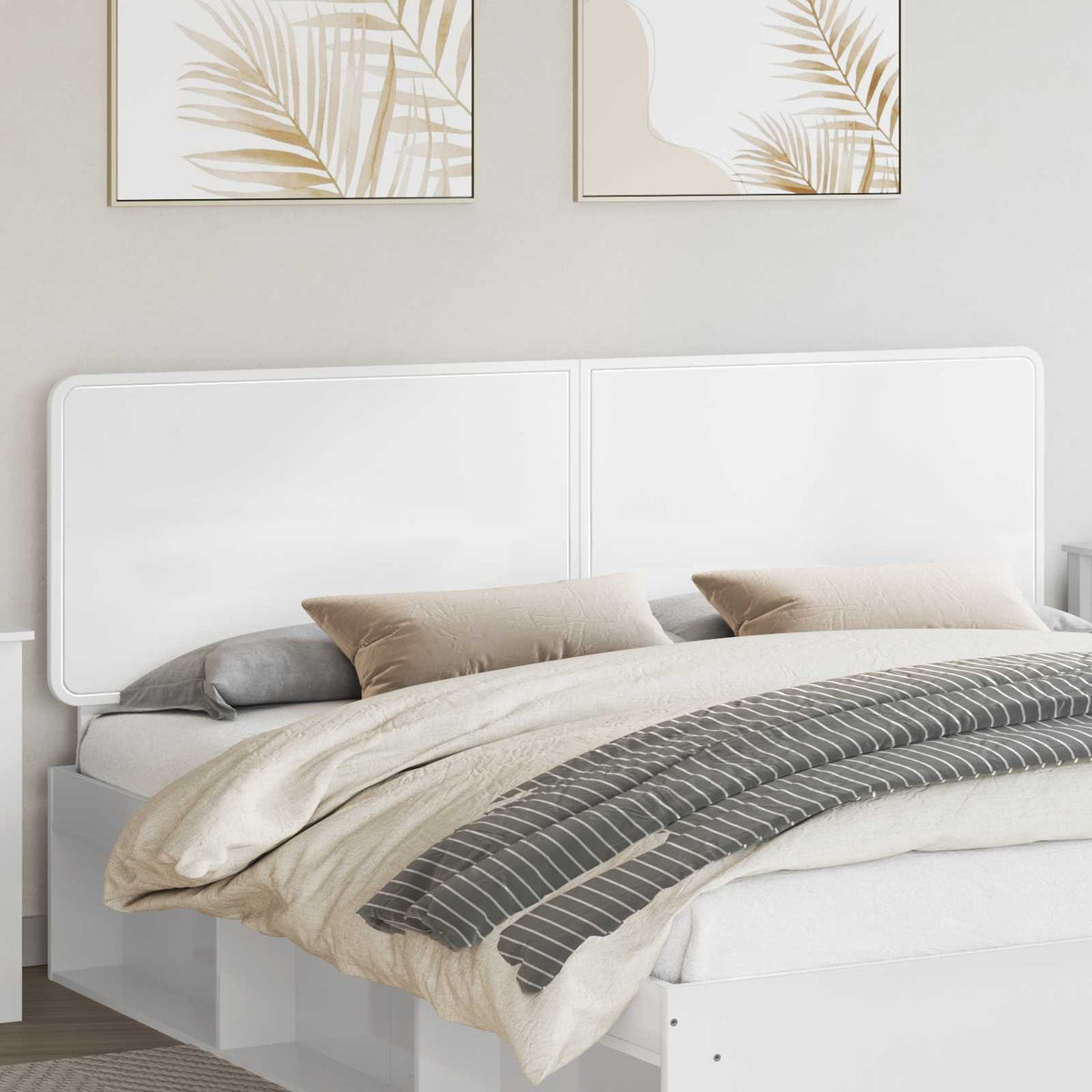 vidaXL Headboard Engineered wood High gloss white
