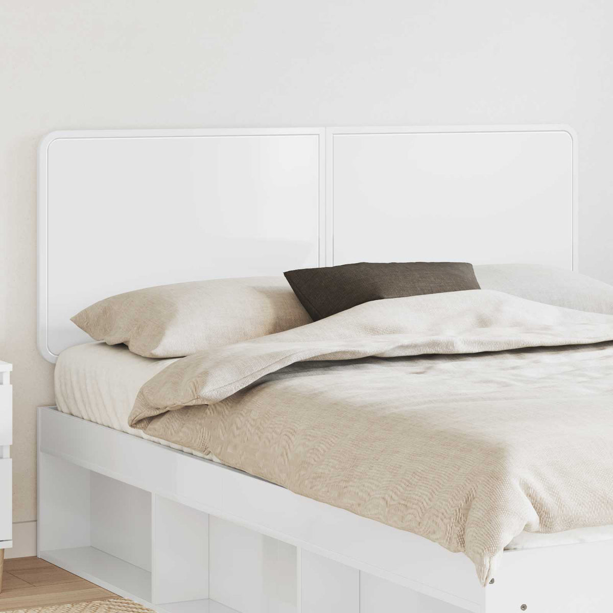 vidaXL Headboard Engineered wood High gloss white