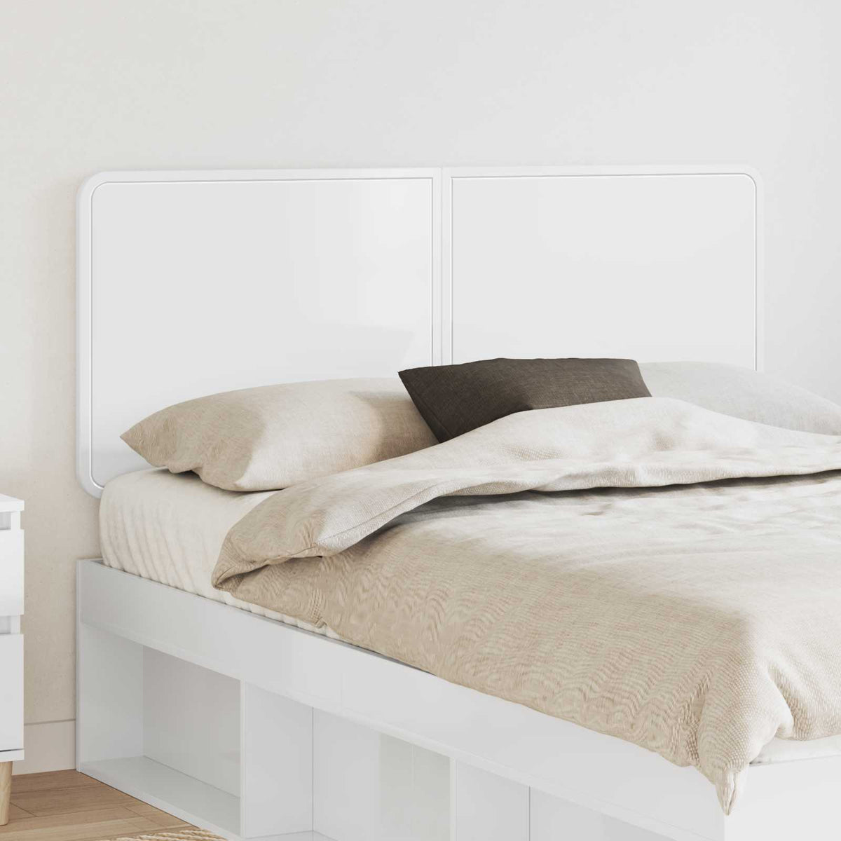 vidaXL Headboard Engineered wood High gloss white