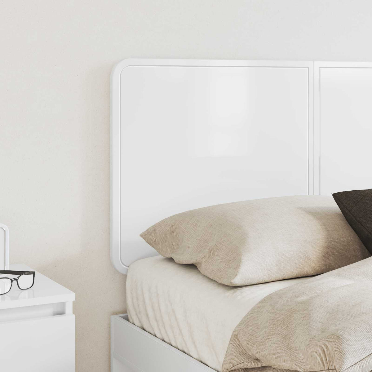 Headboard Engineered wood High gloss white 120 cm