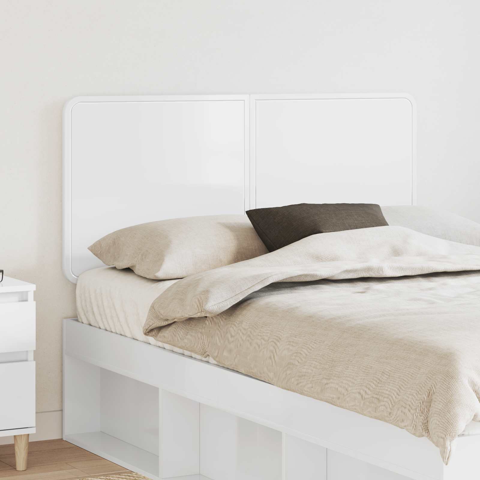 vidaXL Headboard Gloss White Engineered wood 1